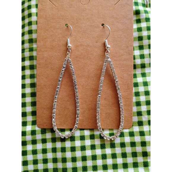 Unbranded Jewelry - Sterling Silver Hooks With Bright Gemstone Teardrop Earrings